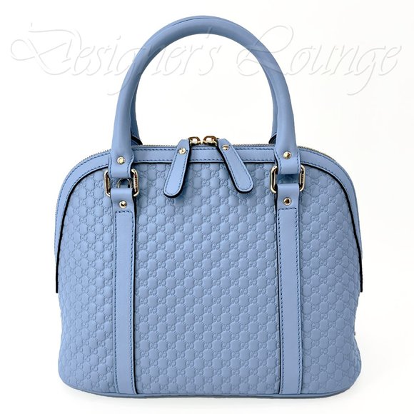 SOLD! NEW GUCCI Micro Guccissima GG BREE  Blue Leather MEDIUM Dome Crossbody Bag - Picture 3 of 15